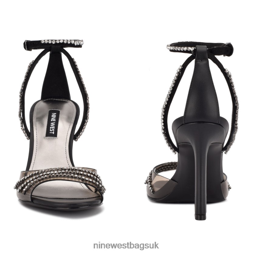 Nine West Klass Heeled Sandals RFX40B1828 - Nine West Bags UK Black/Smoke Crystal