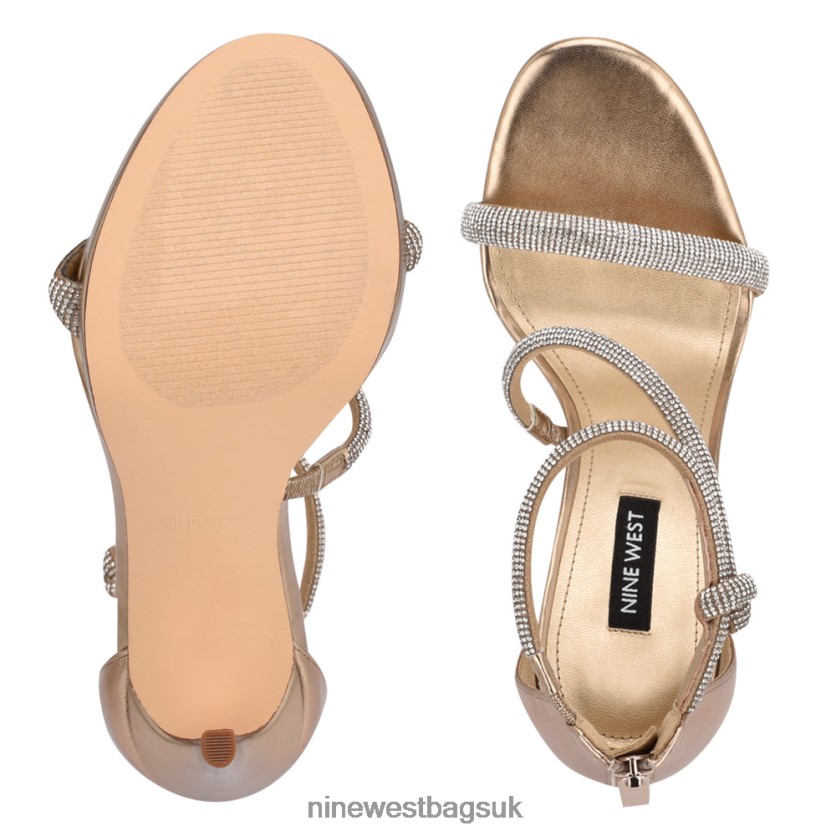 Nine West Lavern Strappy Heeled Sandals RFX40B1896 - Nine West Bags UK Bronze Leather