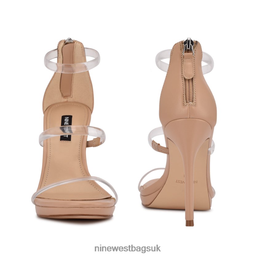 Nine West Leah Heeled Sandals RFX40B539 - Nine West UK Sale Clear/Warm Blush