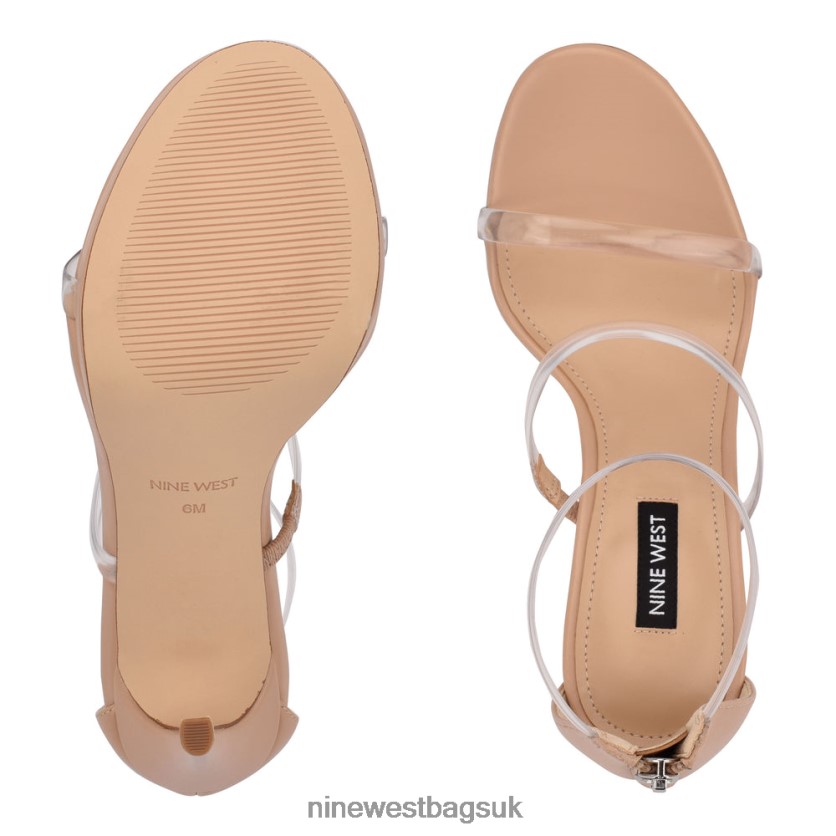 Nine West Leah Heeled Sandals RFX40B539 - Nine West UK Sale Clear/Warm Blush