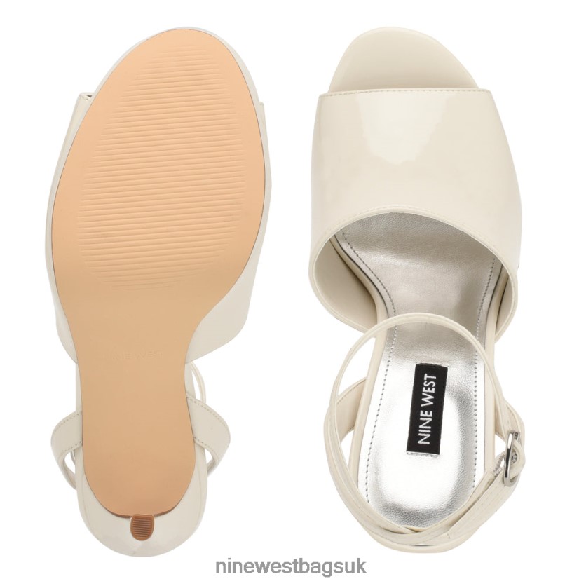 Nine West Limbery Anke Strap Sandals RFX40B1778 - Nine West Sandals UK Chic Cream Patent
