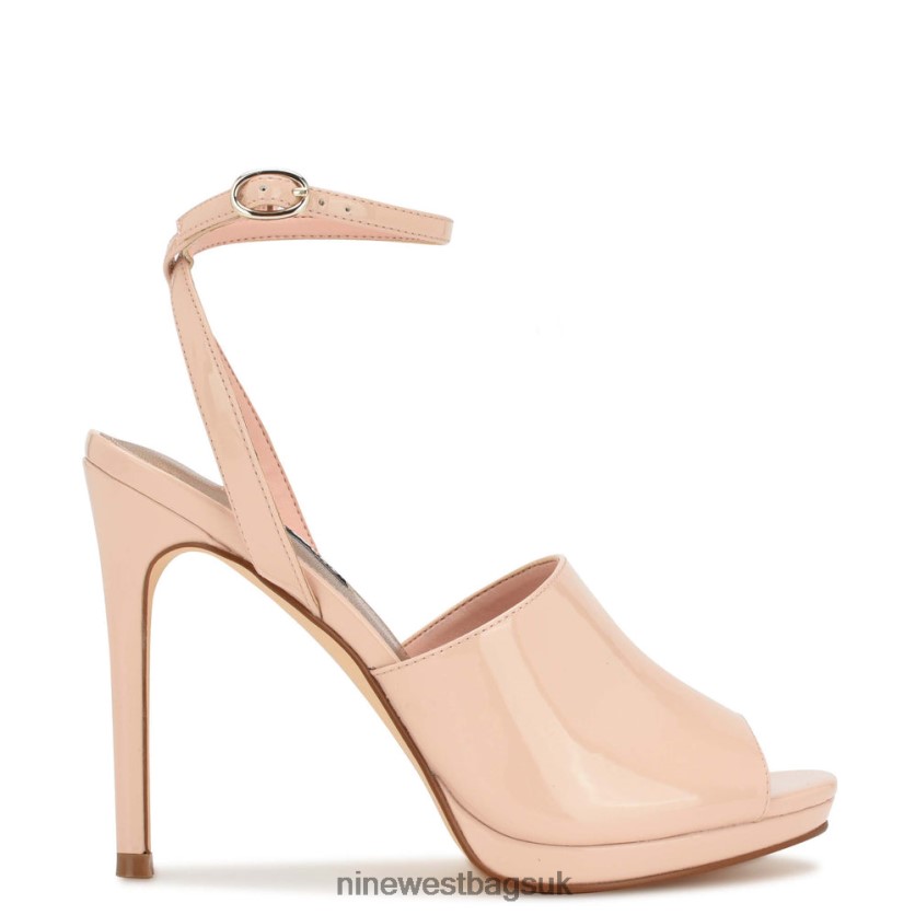 Nine West Limbery Anke Strap Sandals RFX40B359 - Nine West UK Sale Light Natural Patent