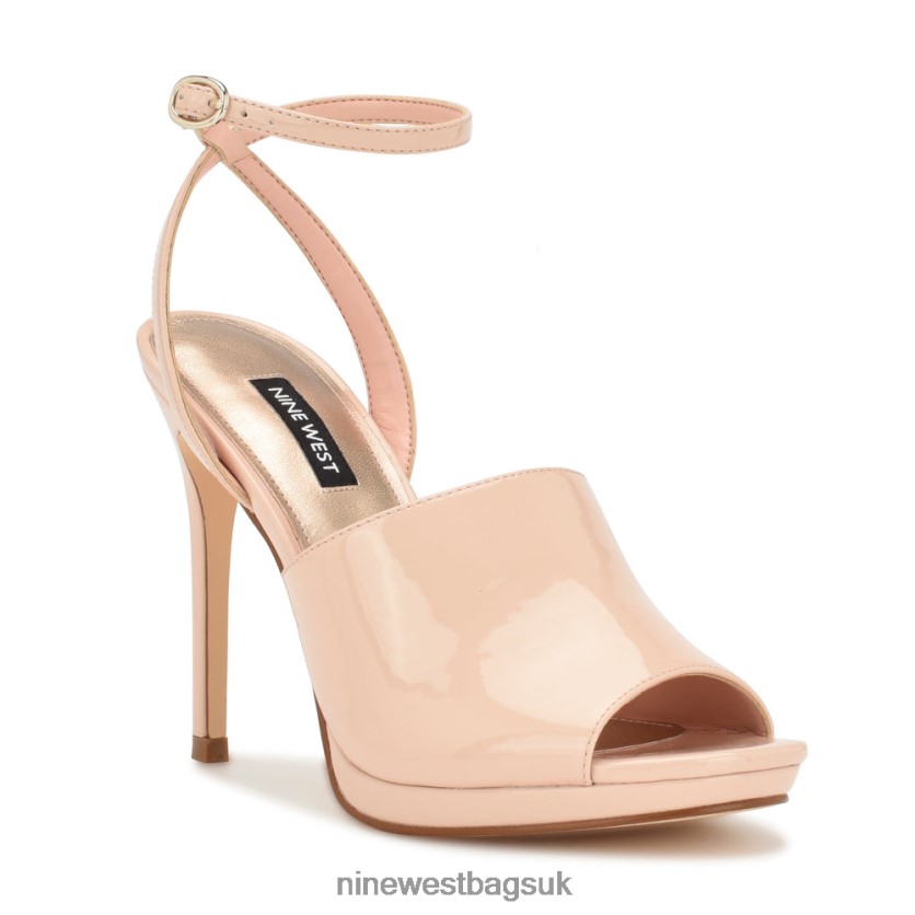Nine West Limbery Anke Strap Sandals RFX40B359 - Nine West UK Sale Light Natural Patent