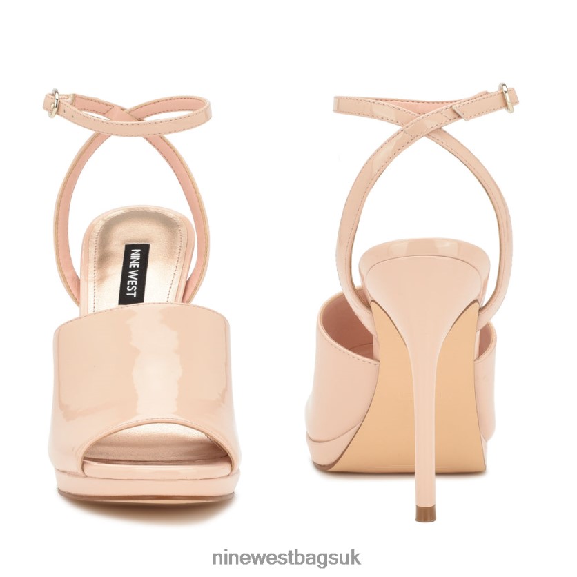 Nine West Limbery Anke Strap Sandals RFX40B359 - Nine West UK Sale Light Natural Patent