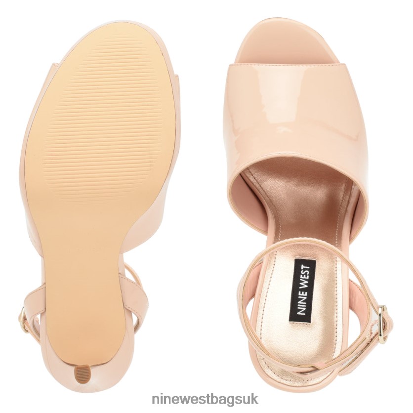 Nine West Limbery Anke Strap Sandals RFX40B359 - Nine West UK Sale Light Natural Patent