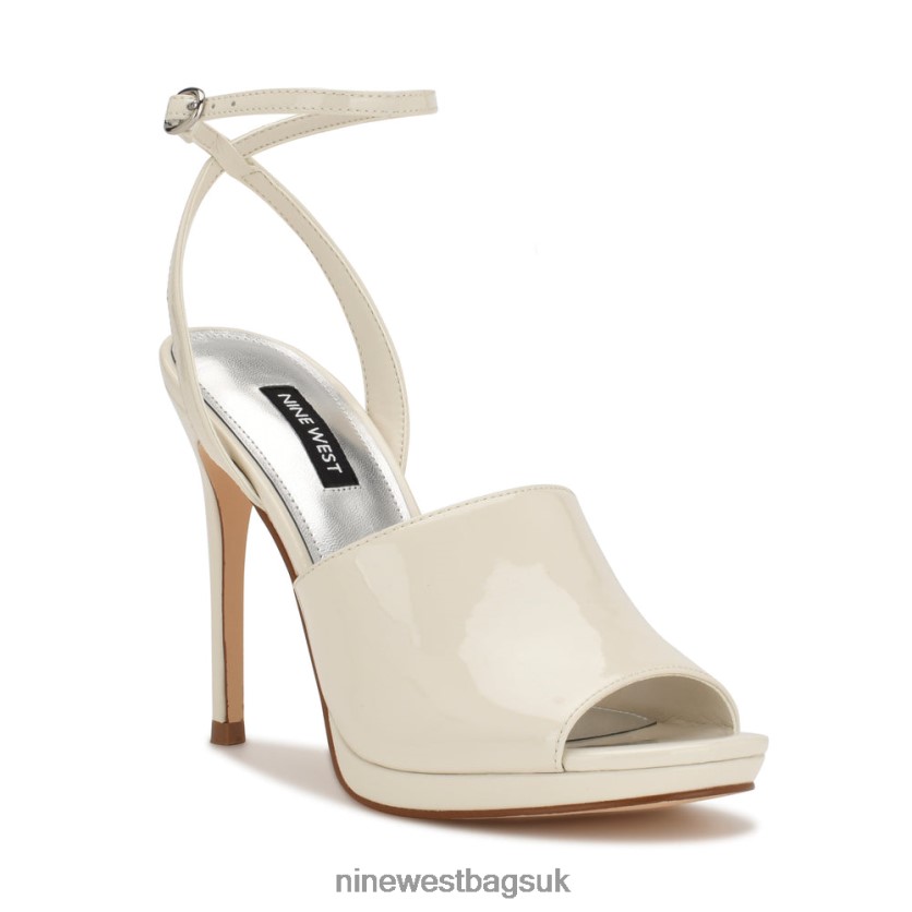 Nine West Limbery Anke Strap Sandals RFX40B360 - Nine West Bags UK Chic Cream Patent