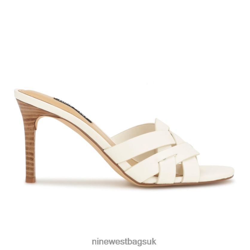 Nine West Linette Heeled Slide Sandals RFX40B129 - Nine West UK White