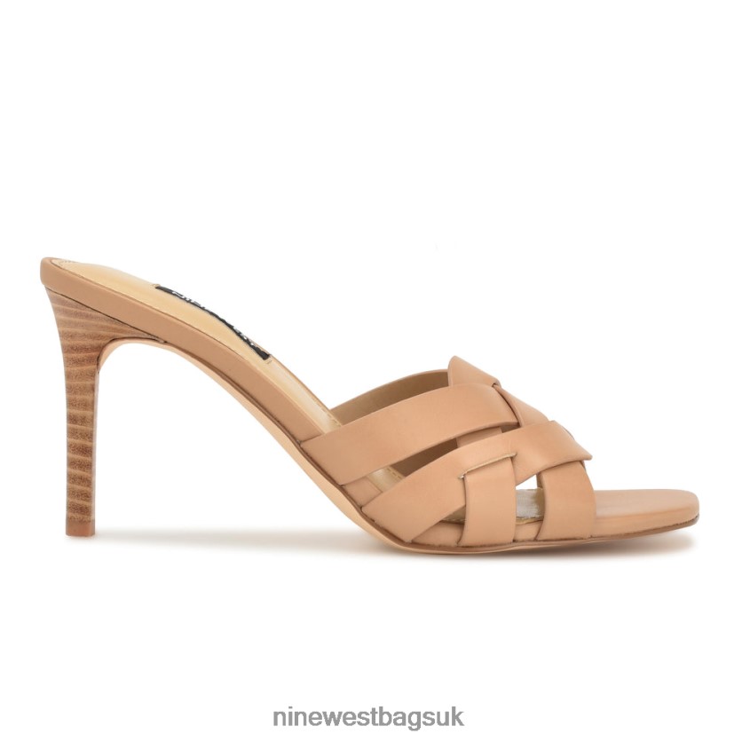 Nine West Linette Heeled Slide Sandals RFX40B130 - Nine West Sandals UK Natural