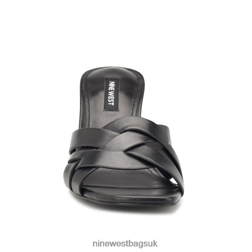Nine West Linette Heeled Slide Sandals RFX40B131 - Nine West UK Sale Black