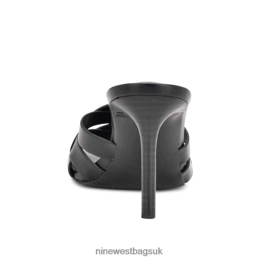 Nine West Linette Heeled Slide Sandals RFX40B131 - Nine West UK Sale Black