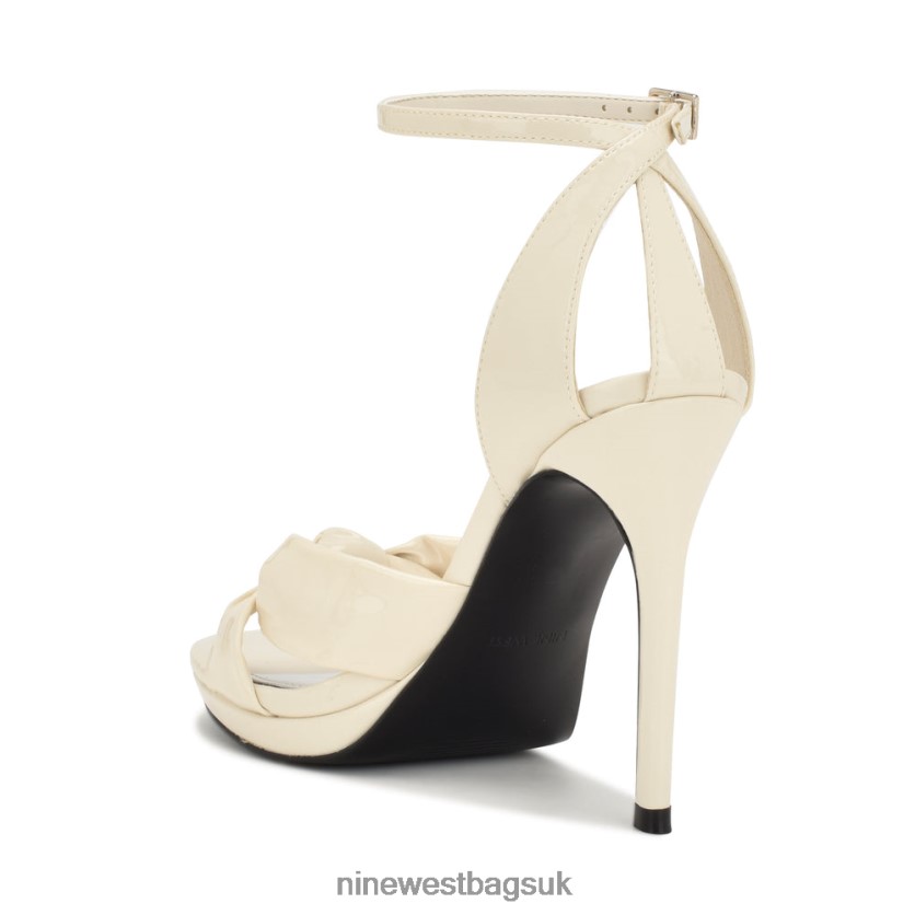 Nine West Lovya Ankle Strap Sandals RFX40B1775 - Nine West UK Sale Chic Cream Patent
