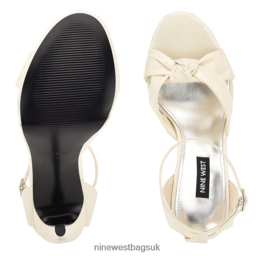 Nine West Lovya Ankle Strap Sandals RFX40B1775 - Nine West UK Sale Chic Cream Patent