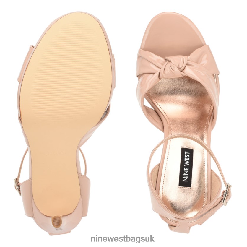 Nine West Lovya Ankle Strap Sandals RFX40B355 - Nine West UK Sale Light Natural Patent