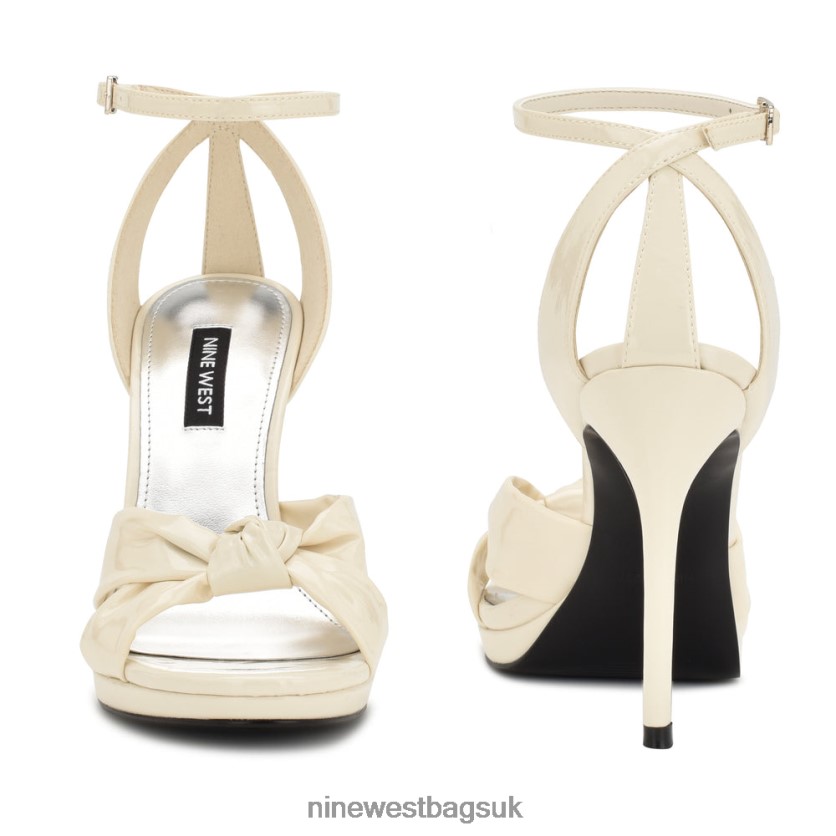 Nine West Lovya Ankle Strap Sandals RFX40B356 - Nine West Bags UK Chic Cream Patent