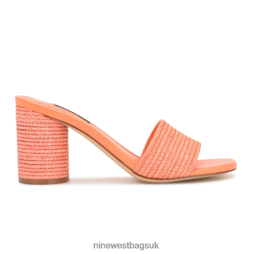 Nine West Mapeli Heeled Slide Sandals RFX40B141 - Nine West UK Orange