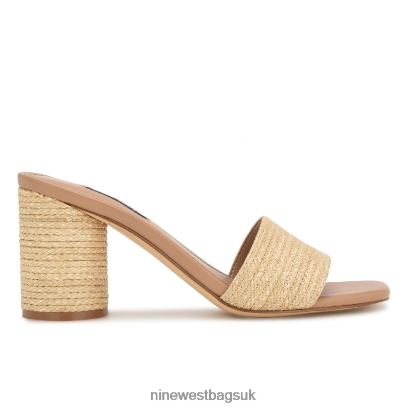Nine West Mapeli Heeled Slide Sandals RFX40B142 - Nine West Sandals UK Natural