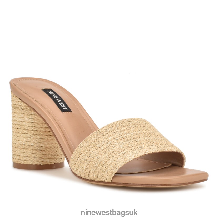 Nine West Mapeli Heeled Slide Sandals RFX40B142 - Nine West Sandals UK Natural