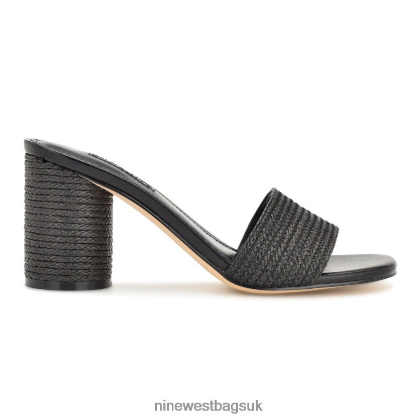 Nine West Mapeli Heeled Slide Sandals RFX40B143 - Nine West UK Sale Black