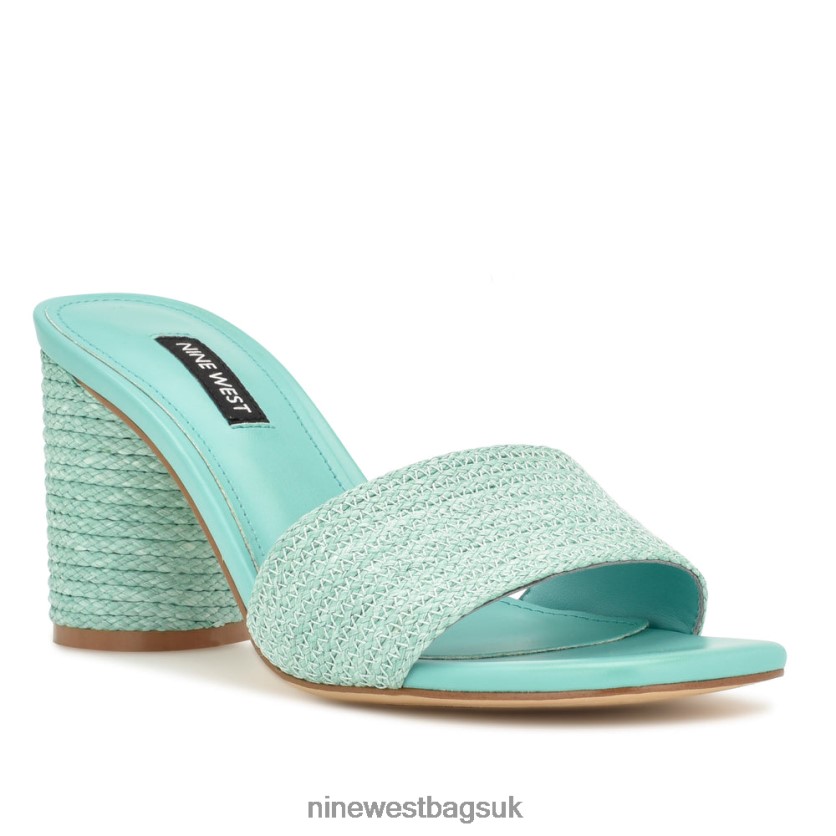 Nine West Mapeli Heeled Slide Sandals RFX40B144 - Nine West Bags UK Aqua Blue