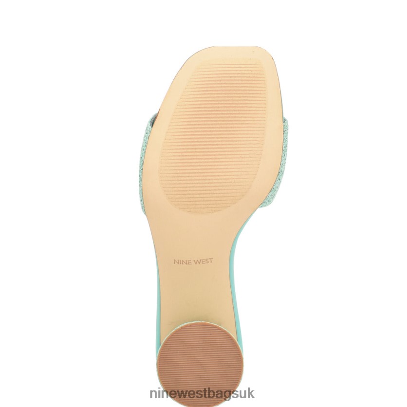 Nine West Mapeli Heeled Slide Sandals RFX40B144 - Nine West Bags UK Aqua Blue