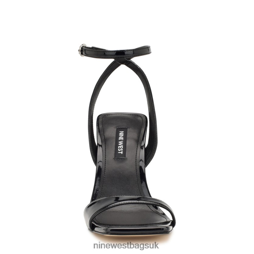 Nine West Maris Heeled Sandals RFX40B1734 - Nine West Sandals UK Black Patent