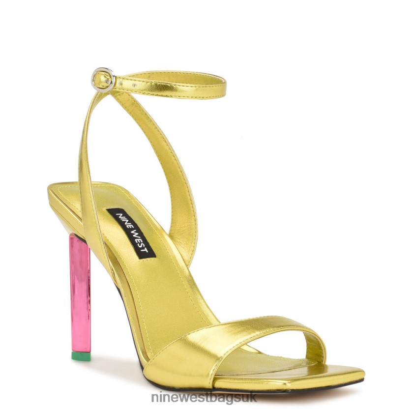 Nine West Maris Heeled Sandals RFX40B1735 - Nine West UK Sale Yellow Metallic