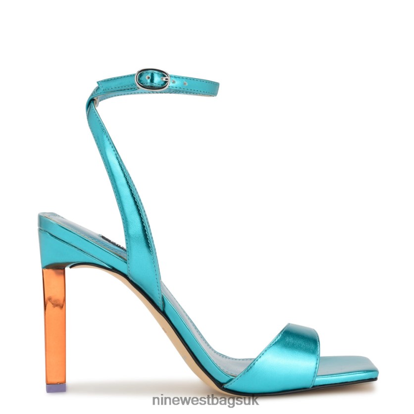 Nine West Maris Heeled Sandals RFX40B1736 - Nine West Bags UK Aqua Blue Metallic