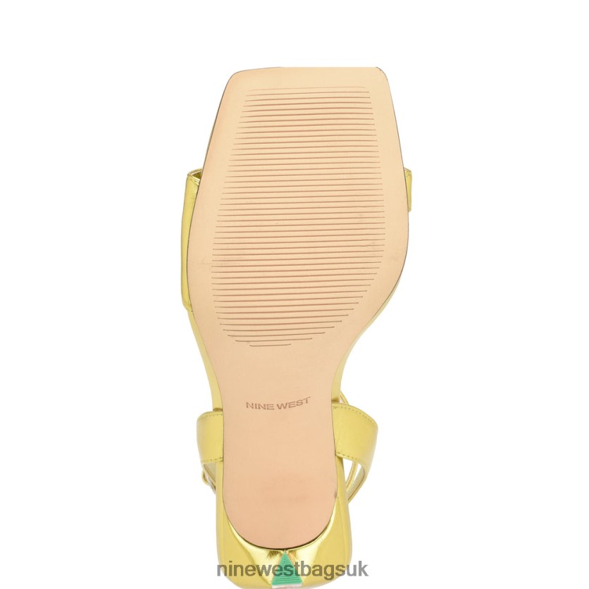 Nine West Maris Heeled Sandals RFX40B222 - Nine West Sandals UK Yellow Metallic