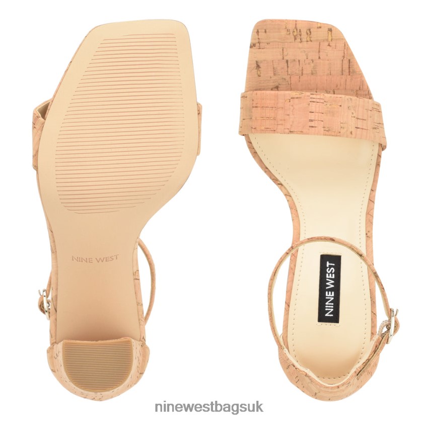 Nine West Marrie Ankle Strap Sandals RFX40B422 - Nine West Sandals UK Natural Cork