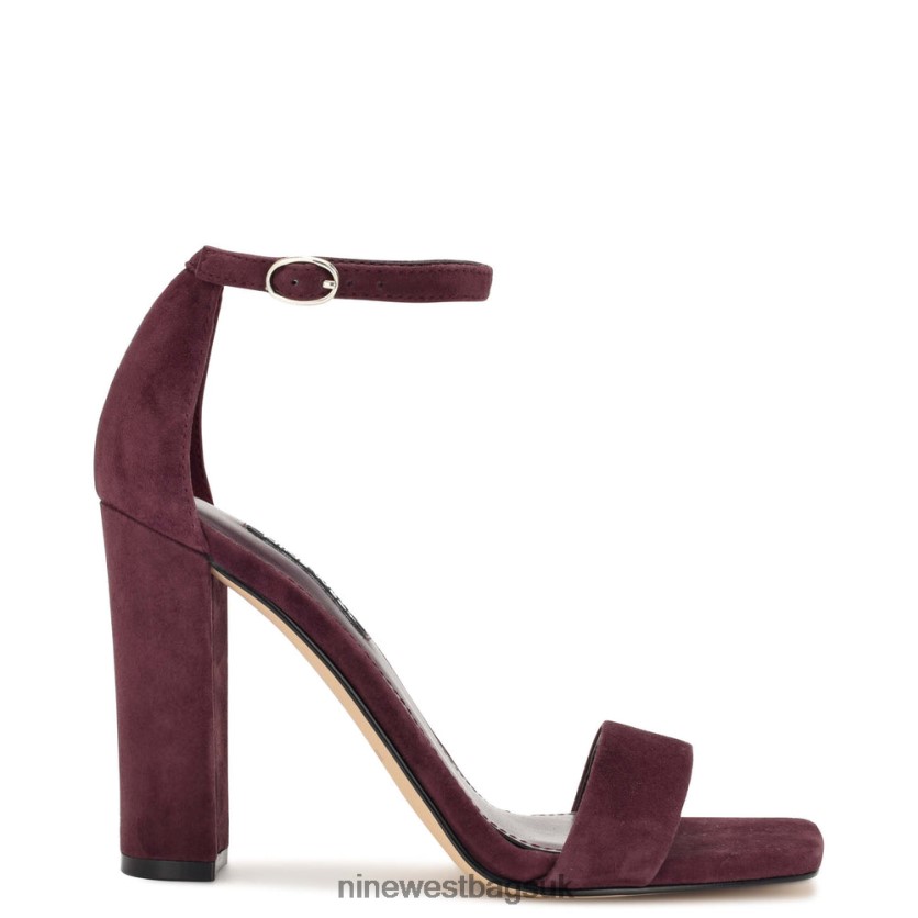 Nine West Marrie Ankle Strap Sandals RFX40B424 - Nine West Bags UK Wine Suede