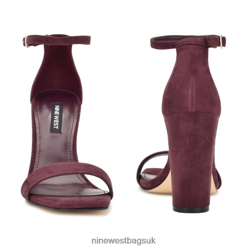 Nine West Marrie Ankle Strap Sandals RFX40B424 - Nine West Bags UK Wine Suede