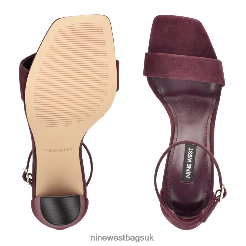 Nine West Marrie Ankle Strap Sandals RFX40B424 - Nine West Bags UK Wine Suede