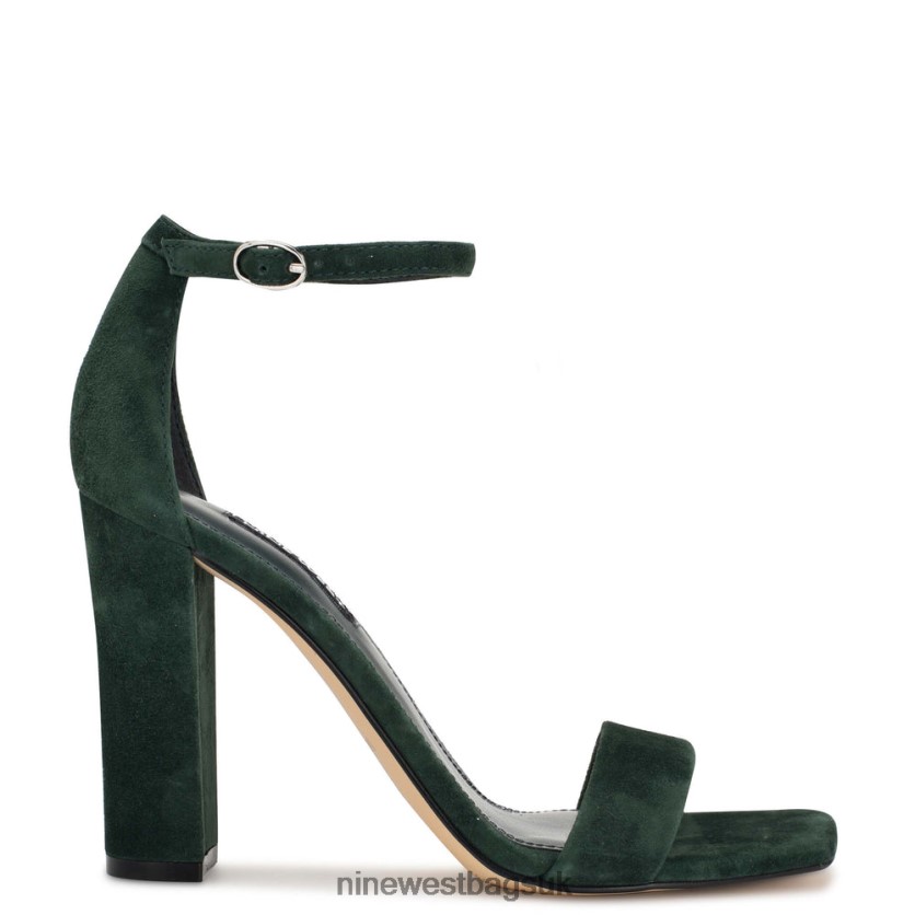Nine West Marrie Ankle Strap Sandals RFX40B426 - Nine West Sandals UK Hunter Green Suede