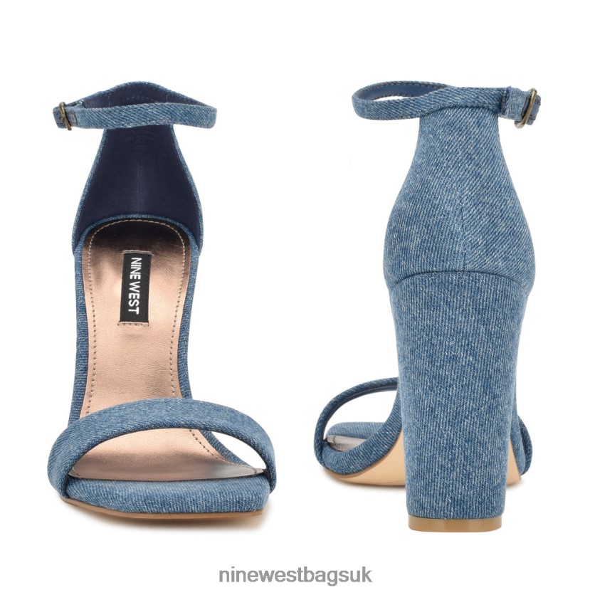 Nine West Marrie Ankle Strap Sandals RFX40B430 - Nine West Sandals UK Blue Denim