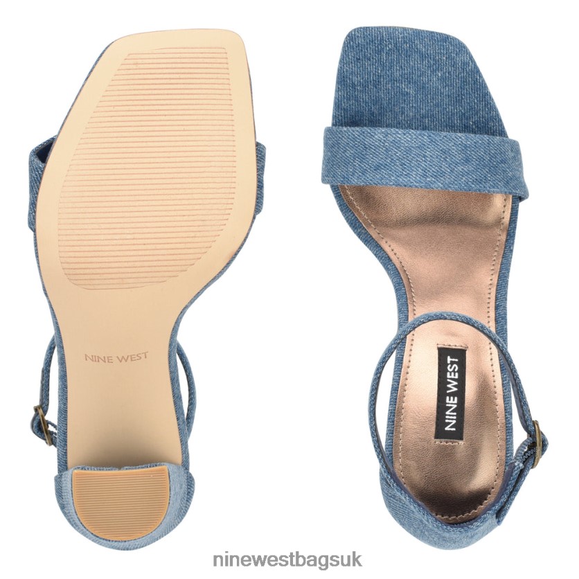 Nine West Marrie Ankle Strap Sandals RFX40B430 - Nine West Sandals UK Blue Denim