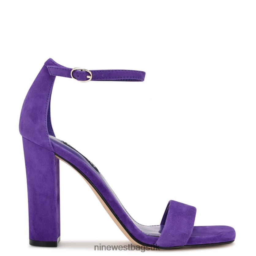Nine West Marrie Ankle Strap Sandals RFX40B455 - Nine West UK Sale Purple Suede