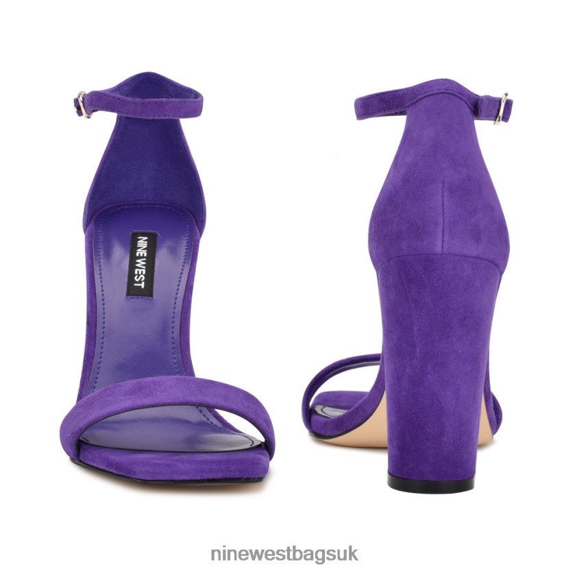 Nine West Marrie Ankle Strap Sandals RFX40B455 - Nine West UK Sale Purple Suede