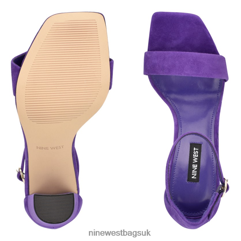Nine West Marrie Ankle Strap Sandals RFX40B455 - Nine West UK Sale Purple Suede