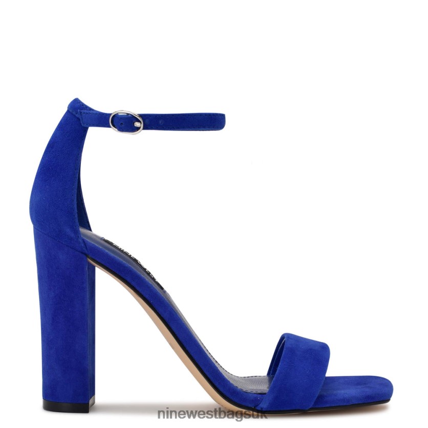 Nine West Marrie Ankle Strap Sandals RFX40B466 - Nine West Sandals UK Medium Blue Suede