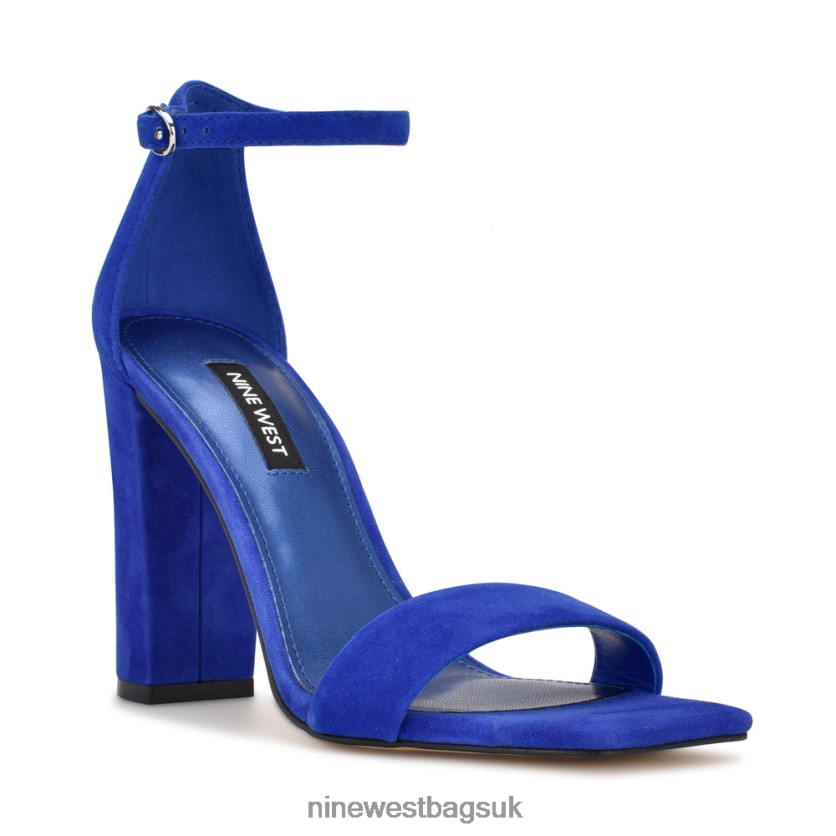 Nine West Marrie Ankle Strap Sandals RFX40B466 - Nine West Sandals UK Medium Blue Suede