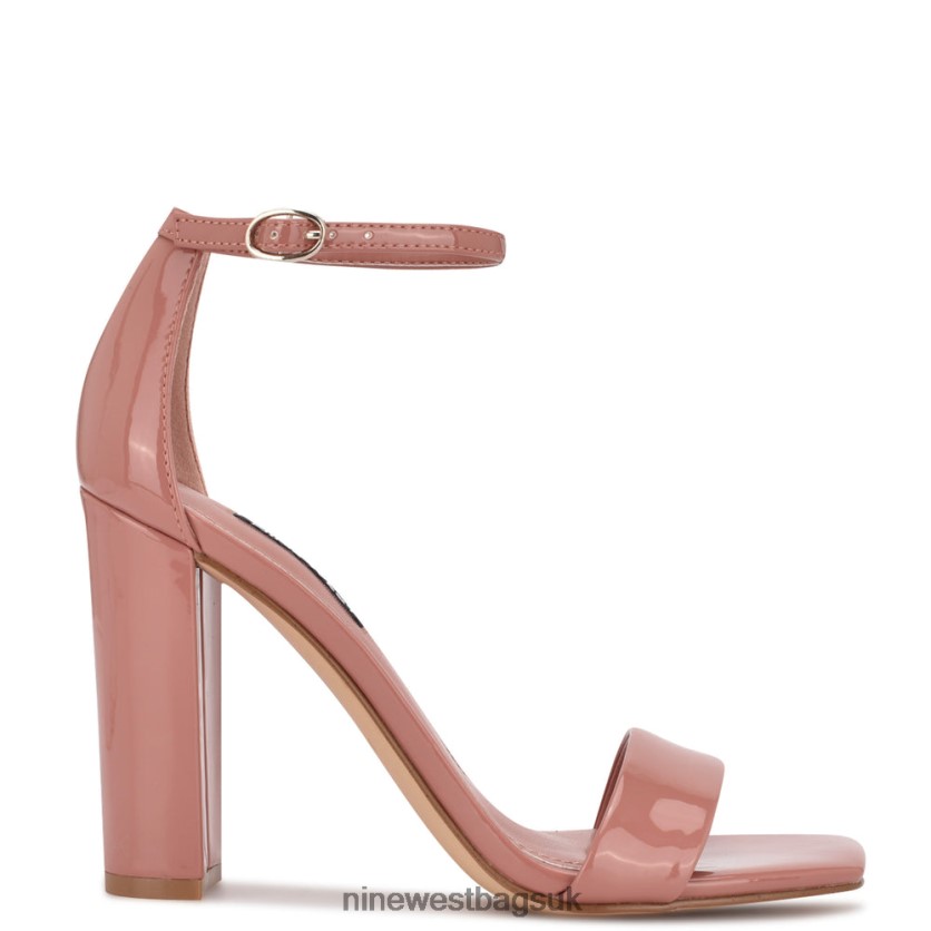 Nine West Marrie Ankle Strap Sandals RFX40B490 - Nine West Sandals UK Dark Blush Patent