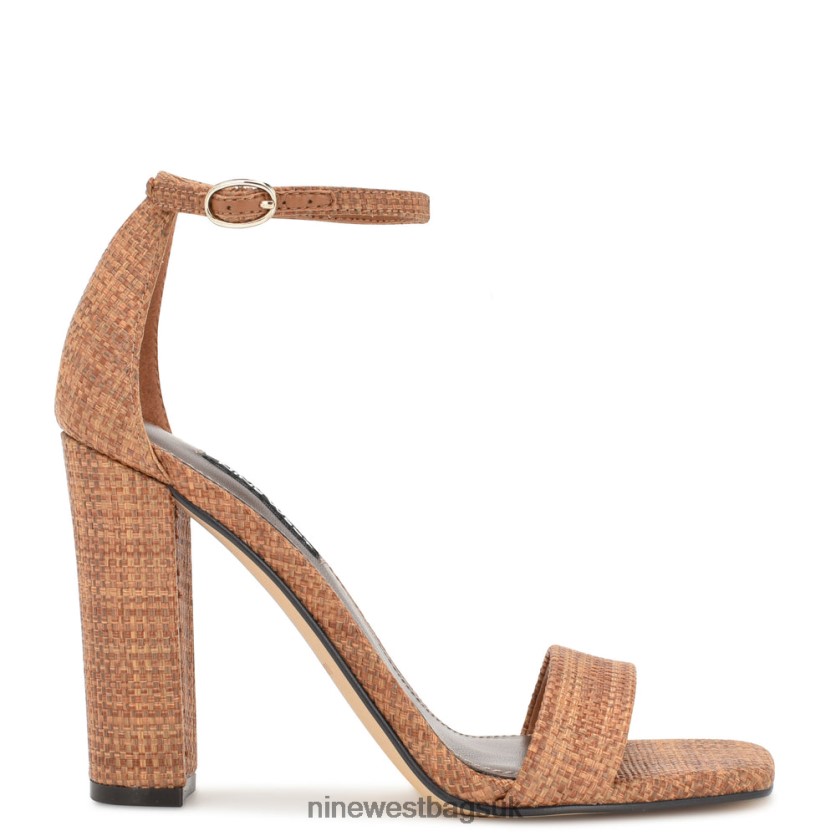 Nine West Marrie Woven Ankle Strap Sandals RFX40B338 - Nine West Sandals UK Brown Raffia
