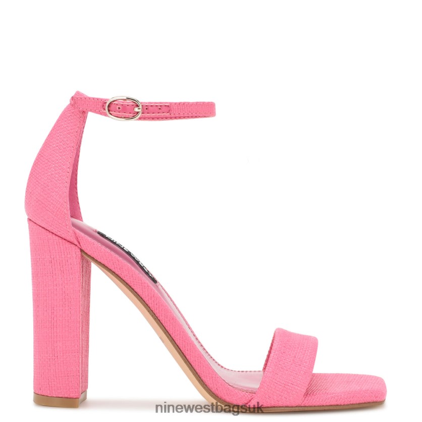 Nine West Marrie Woven Ankle Strap Sandals RFX40B339 - Nine West UK Sale Pink Raffia