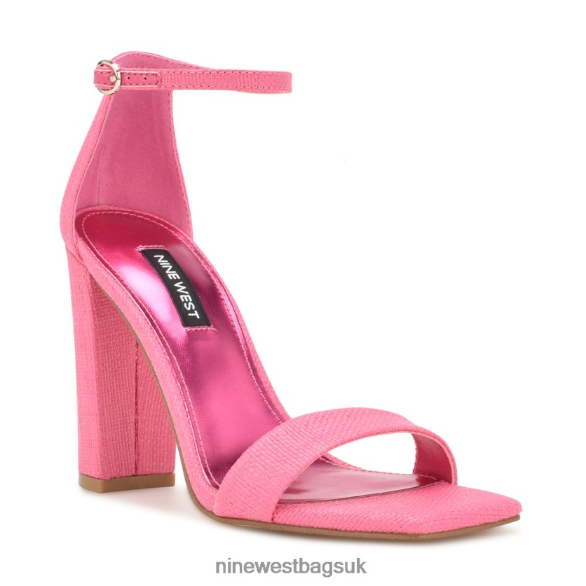 Nine West Marrie Woven Ankle Strap Sandals RFX40B339 - Nine West UK Sale Pink Raffia