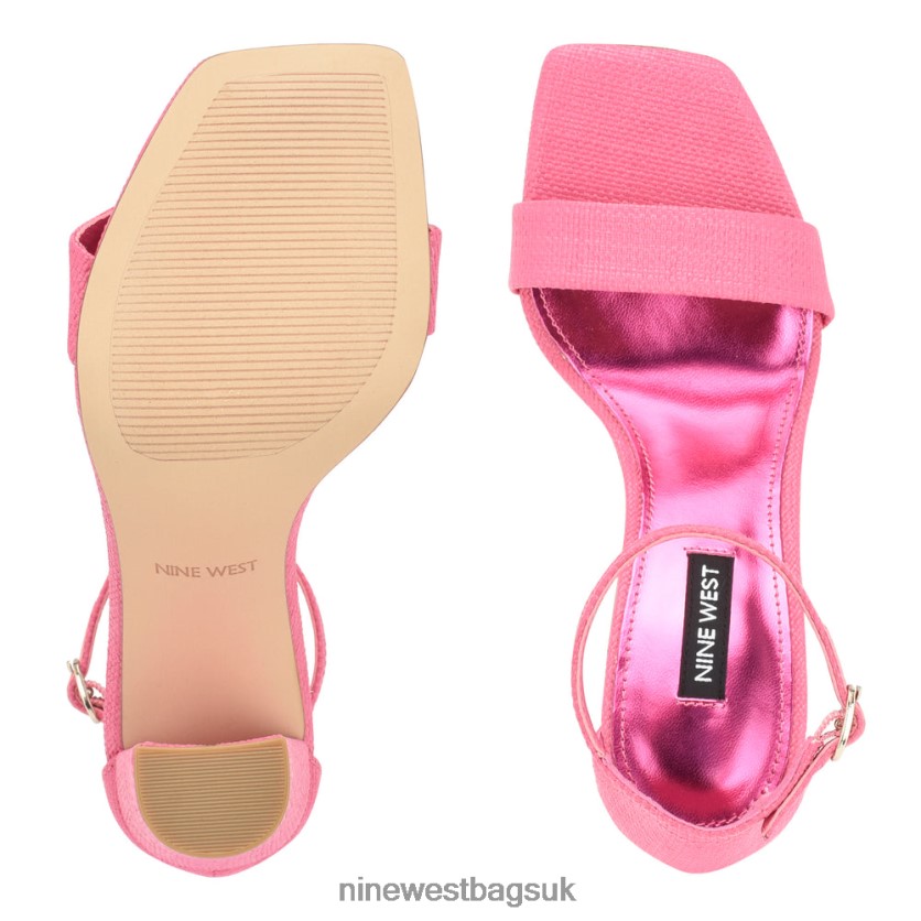 Nine West Marrie Woven Ankle Strap Sandals RFX40B339 - Nine West UK Sale Pink Raffia