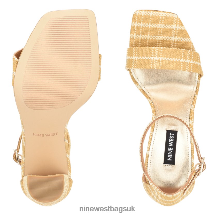 Nine West Marrie Woven Ankle Strap Sandals RFX40B423 - Nine West UK Sale Natural