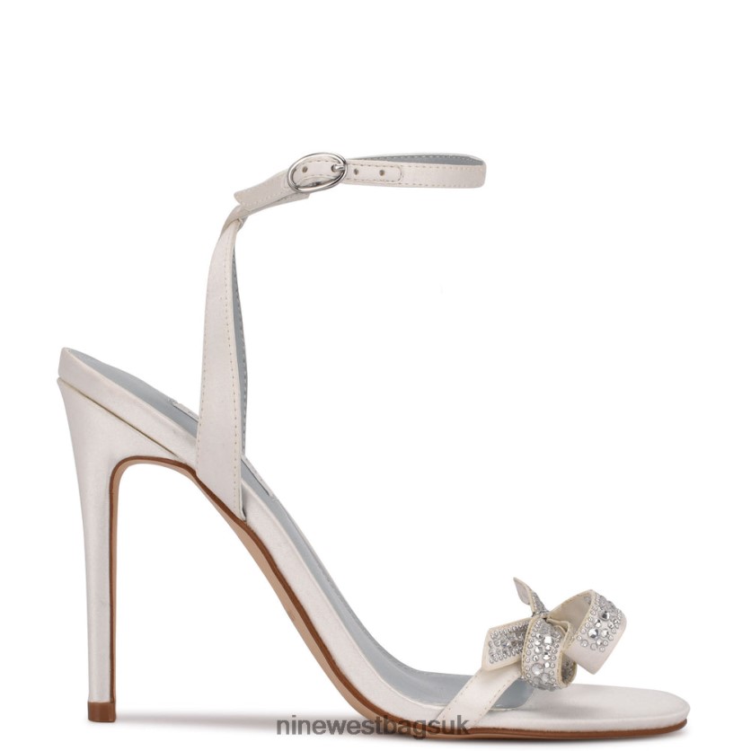 Nine West Marry Bow Heeled Sandals RFX40B1969 - Nine West UK White Satin