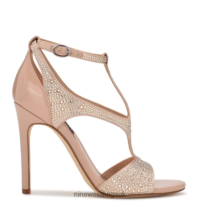 Nine West Meeto Heeled Sandals RFX40B459 - Nine West UK Sale Nude Crystal