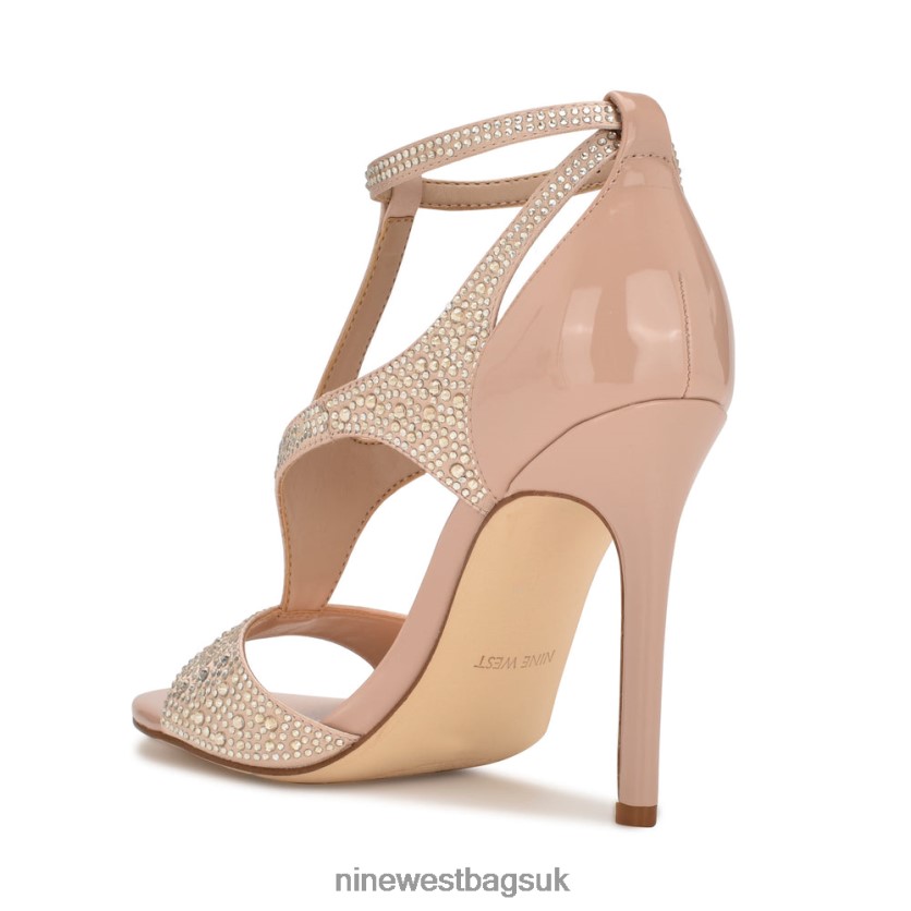 Nine West Meeto Heeled Sandals RFX40B459 - Nine West UK Sale Nude Crystal