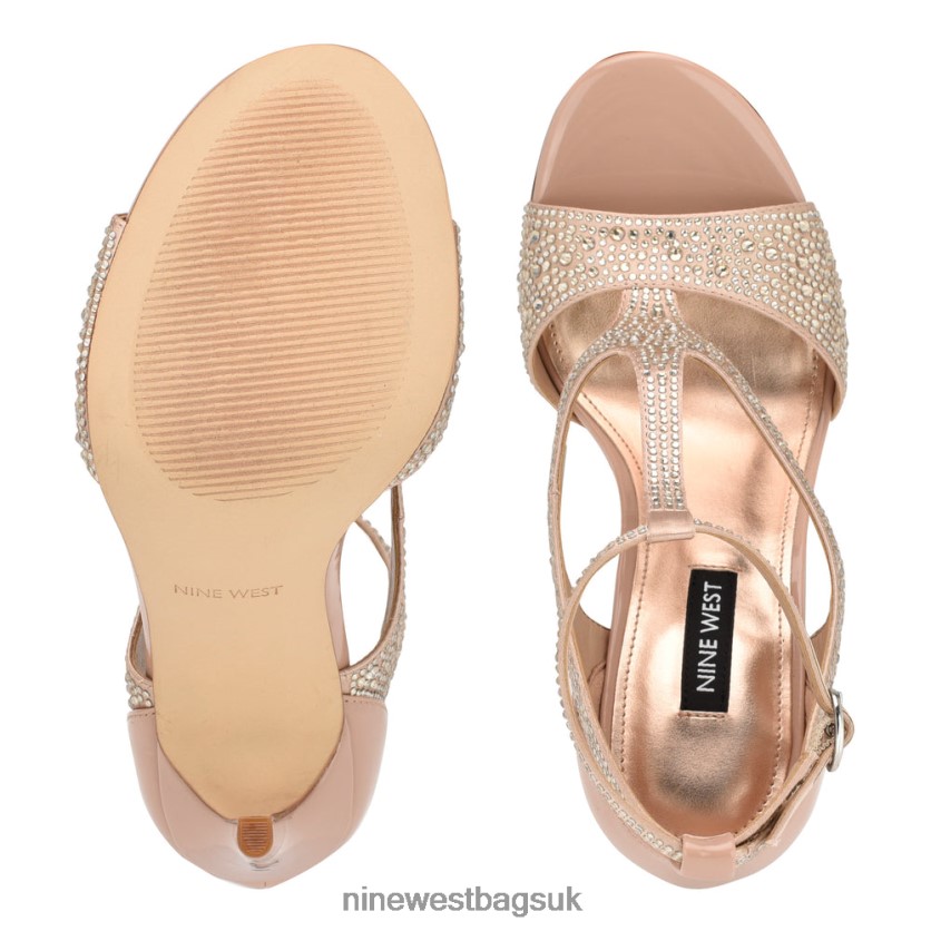 Nine West Meeto Heeled Sandals RFX40B459 - Nine West UK Sale Nude Crystal
